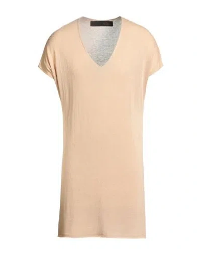 Messagerie Man Sweater Beige Size S/m Viscose, Linen, Cotton