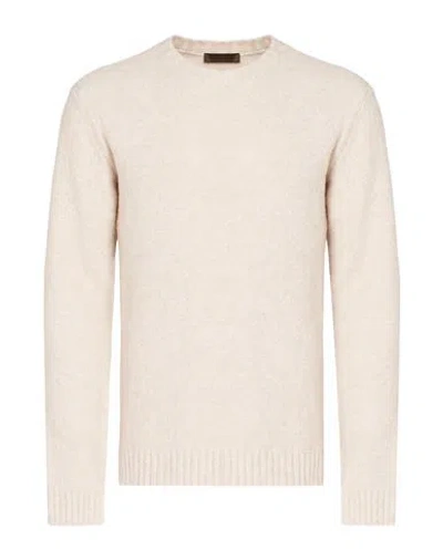 Messagerie Man Sweater Beige Size Xxl Virgin Wool, Cotton, Polyamide In Neutral