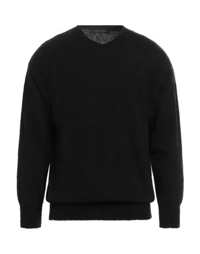 Messagerie Man Sweater Black Size 38 Baby Alpaca Wool, Polyamide, Wool