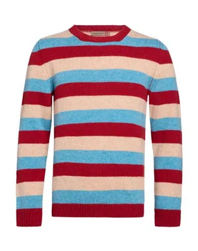 Messagerie Man Sweater Brick Size L Wool In Multi