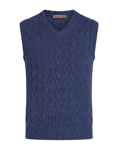 Messagerie Man Sweater Bright Blue Size L Virgin Wool