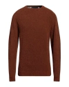 MESSAGERIE MESSAGERIE MAN SWEATER BROWN SIZE 42 WOOL, RECYCLED WOOL, NYLON