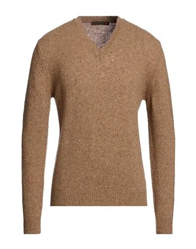 Messagerie Man Sweater Camel Size M Wool, Recycled Polyamide, Silk In Sand