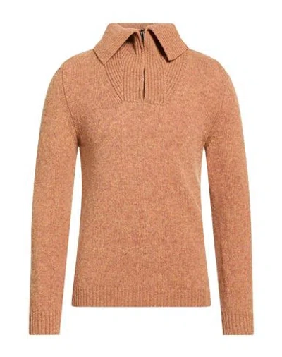 Messagerie Man Sweater Camel Size Xl Wool In Beige