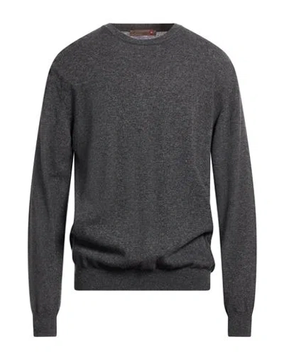 Messagerie Man Sweater Charcoal Size L Polyamide, Viscose, Wool, Cashmere In Gray