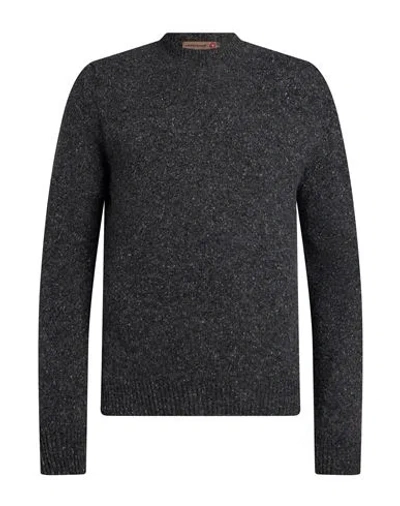 Messagerie Man Sweater Charcoal Size L Wool, Recycled Polyamide, Silk In Gray