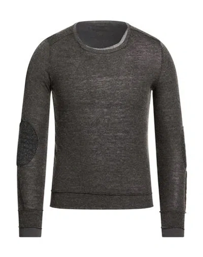 Messagerie Man Sweater Charcoal Size S Nylon, Alpaca Wool, Wool In Animal Print