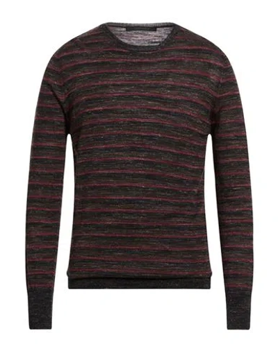 Messagerie Man Sweater Chocolate Brown Size 38 Wool, Acrylic, Linen, Polyamide In Multi