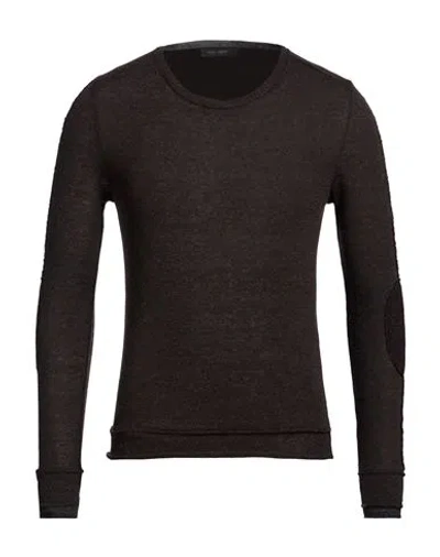 Messagerie Man Sweater Dark Brown Size M Nylon, Alpaca Wool, Wool
