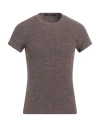 Messagerie Man Sweater Dark Brown Size S Linen, Viscose, Lycra