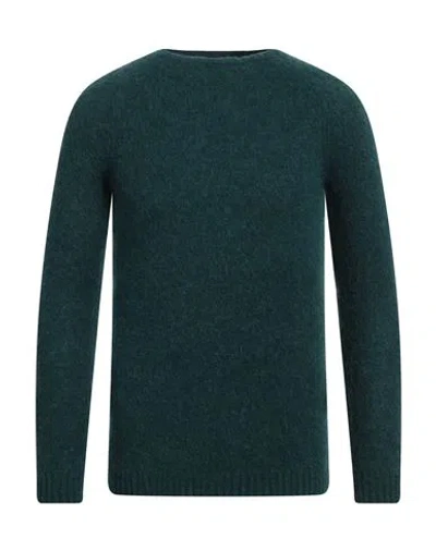 Messagerie Man Sweater Dark Green Size 44 Alpaca Wool, Polyamide, Elastane In Blue