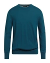 Messagerie Man Sweater Deep Teal Size 46 Merino Wool, Acrylic