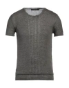 Messagerie Man Sweater Lead Size 42 Linen In Grey