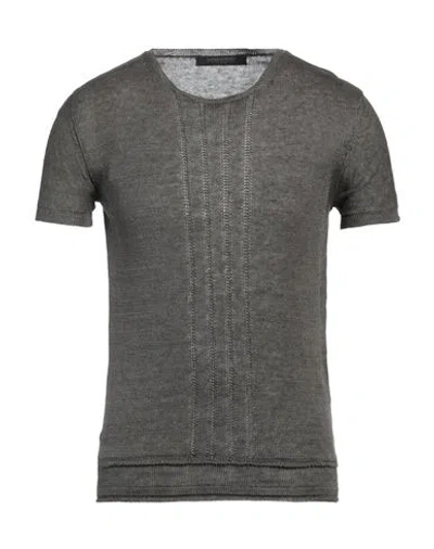 Messagerie Man Sweater Lead Size 42 Linen In Grey