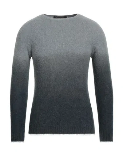 Messagerie Man Sweater Light Grey Size 44 Alpaca Wool, Polyamide, Virgin Wool, Elastane In Blue
