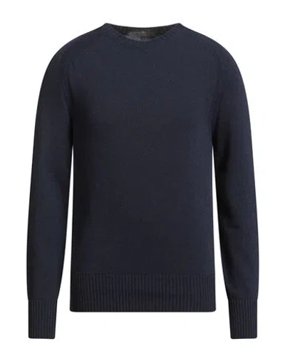 Messagerie Man Sweater Midnight Blue Size 38 Virgin Wool, Viscose, Nylon, Cashmere