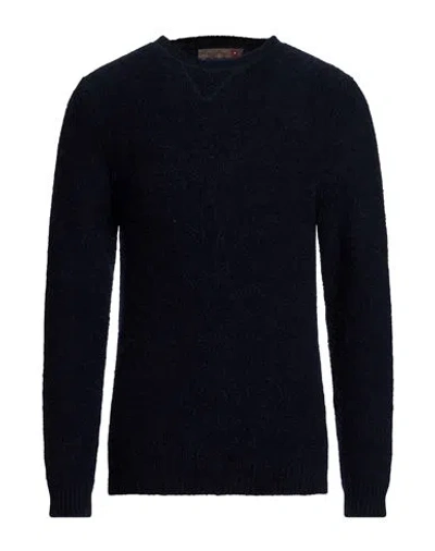 Messagerie Man Sweater Midnight Blue Size L Alpaca Wool, Polyacrylic, Polyamide, Wool