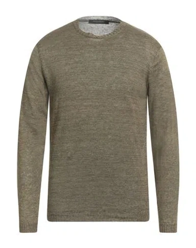 Messagerie Man Sweater Military Green Size 40 Linen