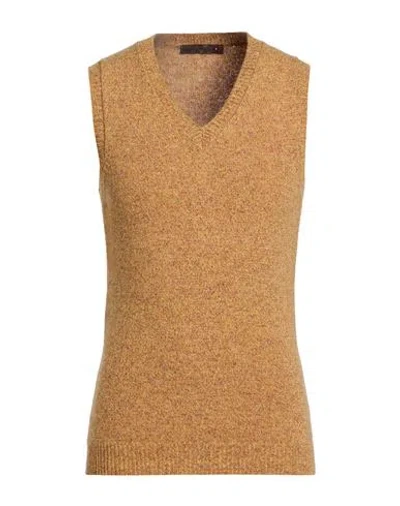 Messagerie Man Sweater Mustard Size Xs Virgin Wool In Brown
