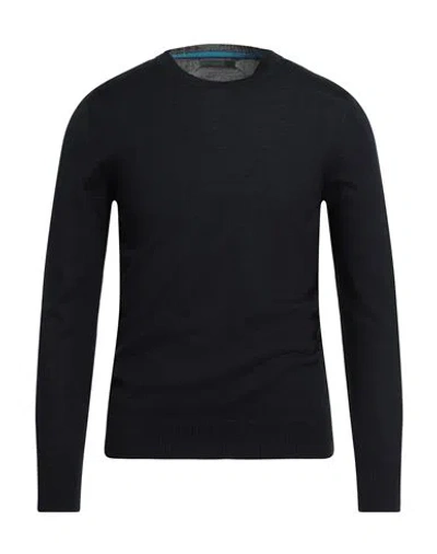 Messagerie Man Sweater Navy Size 48 Merino Wool, Acrylic In Blue