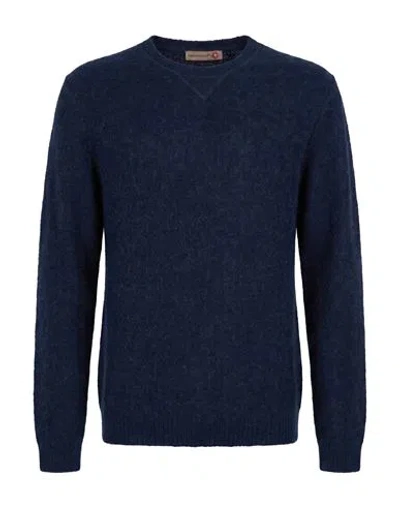 Messagerie Man Sweater Navy Size L Alpaca Wool, Polyacrylic, Polyamide, Wool In Blue