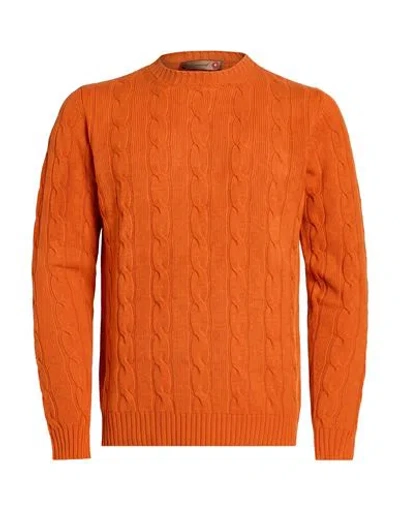 Messagerie Man Sweater Orange Size Xl Virgin Wool