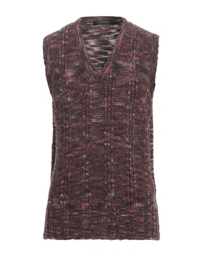 Messagerie Man Sweater Plum Size 40 Wool In Purple