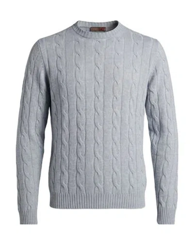 Messagerie Man Sweater Sky Blue Size L Virgin Wool In Gray