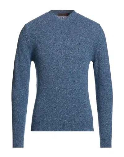 Messagerie Man Sweater Slate Blue Size Xl Wool, Recycled Polyamide, Silk