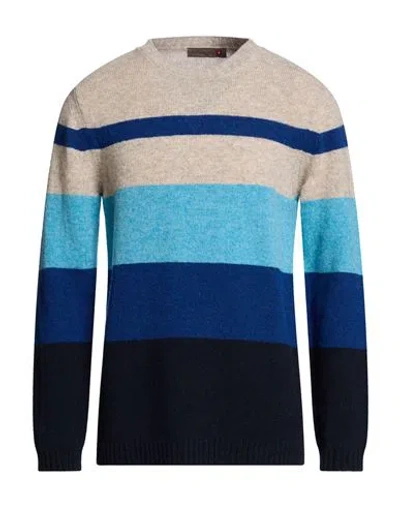 Messagerie Man Sweater Taupe Size Xl Wool In Multi