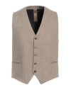 Messagerie Man Tailored Vest Beige Size 38 Wool, Polyester