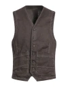 Messagerie Man Tailored Vest Dark Brown Size 44 Hemp, Cotton, Elastane