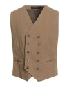Messagerie Man Tailored Vest Khaki Size 44 Cotton, Hemp