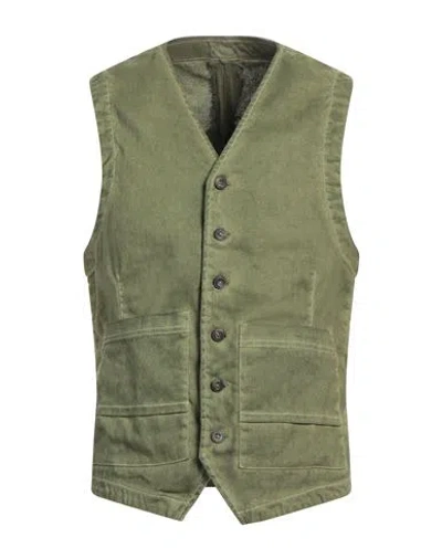 Messagerie Man Tailored Vest Military Green Size 38 Hemp, Cotton, Elastane