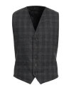 Messagerie Man Tailored Vest Charcoal Size 38 Wool, Polyester, Elastane In Grey