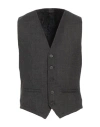Messagerie Man Tailored Vest Charcoal Size 40 Wool, Polyester, Elastane In Grey