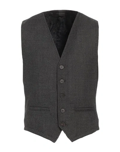 Messagerie Man Tailored Vest Charcoal Size 40 Wool, Polyester, Elastane In Grey