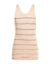 Messagerie Man Tank Top Beige Size S/m Linen, Viscose, Cotton In Gray