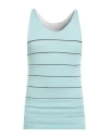 Messagerie Man Tank Top Turquoise Size S/m Linen, Viscose, Cotton In Blue