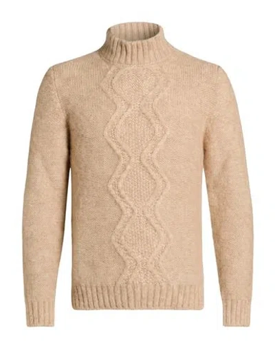 Messagerie Man Turtleneck Beige Size L Alpaca Wool, Polyester In Neutral