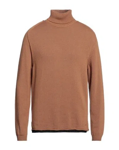 Messagerie Man Turtleneck Brown Size 42 Virgin Wool, Viscose, Nylon, Cashmere