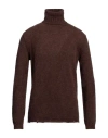 Messagerie Man Turtleneck Brown Size 42 Alpaca Wool, Polyamide, Merino Wool In Brown