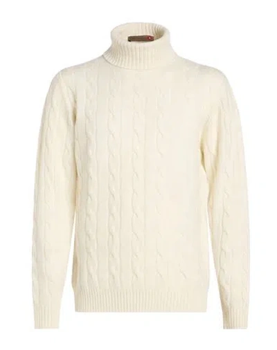Messagerie Man Turtleneck Ivory Size L Virgin Wool In White