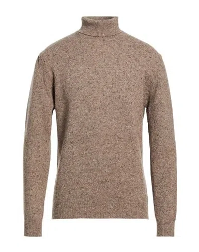 Messagerie Man Turtleneck Light Brown Size S Wool, Recycled Polyamide, Silk