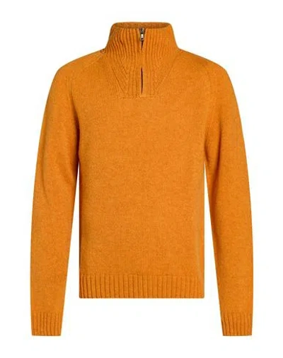 Messagerie Man Turtleneck Marigold Size M Wool In Orange