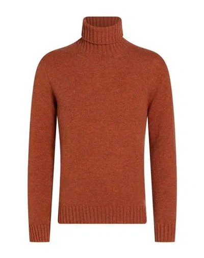 Messagerie Man Turtleneck Rust Size L Wool In Red