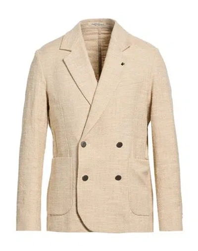 Messagerie Patrizio Piscaglia Man Blazer Beige Size 42 Cotton, Polyester, Linen In Neutral