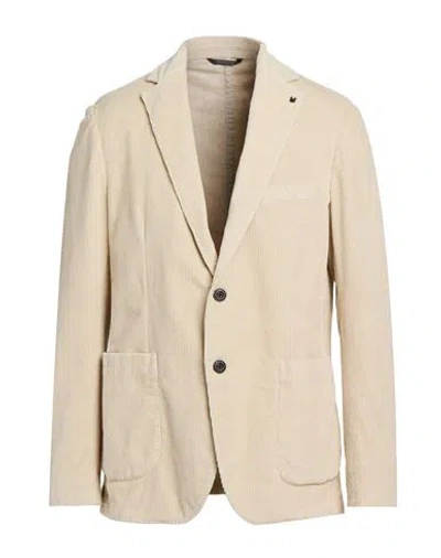 Messagerie Patrizio Piscaglia Man Blazer Cream Size 42 Cotton, Elastane In Brown
