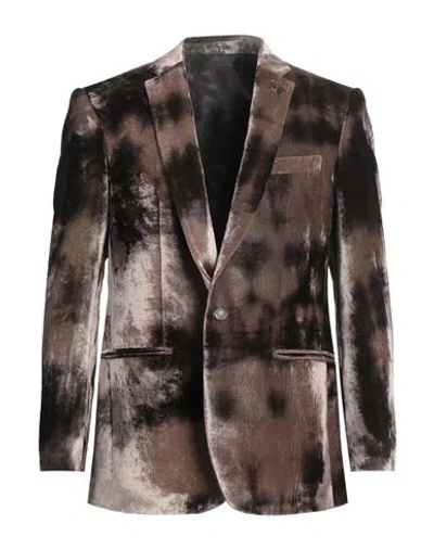 Messagerie Patrizio Piscaglia Man Blazer Dark Brown Size 42 Wool, Polyamide