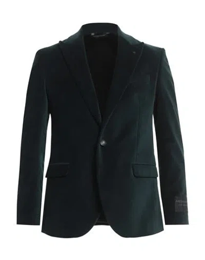 Messagerie Patrizio Piscaglia Man Blazer Dark Green Size 38 Cotton